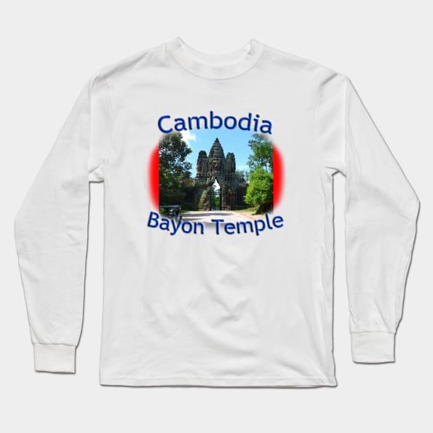 Bayon Temple in Angkor Wat Long Sleeve T-Shirt by TouristMerch